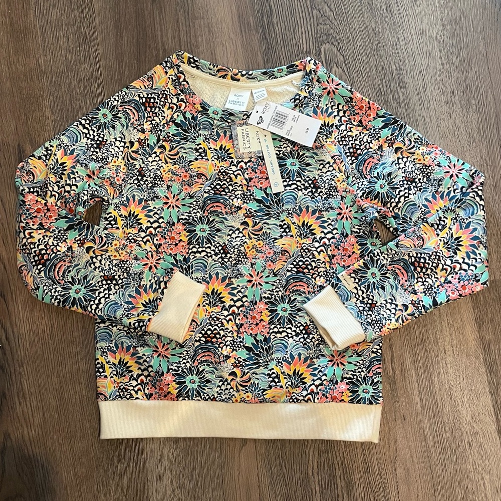ROXY x LIBERTY Girl’s Marine Bloom Neck Sweatshirt